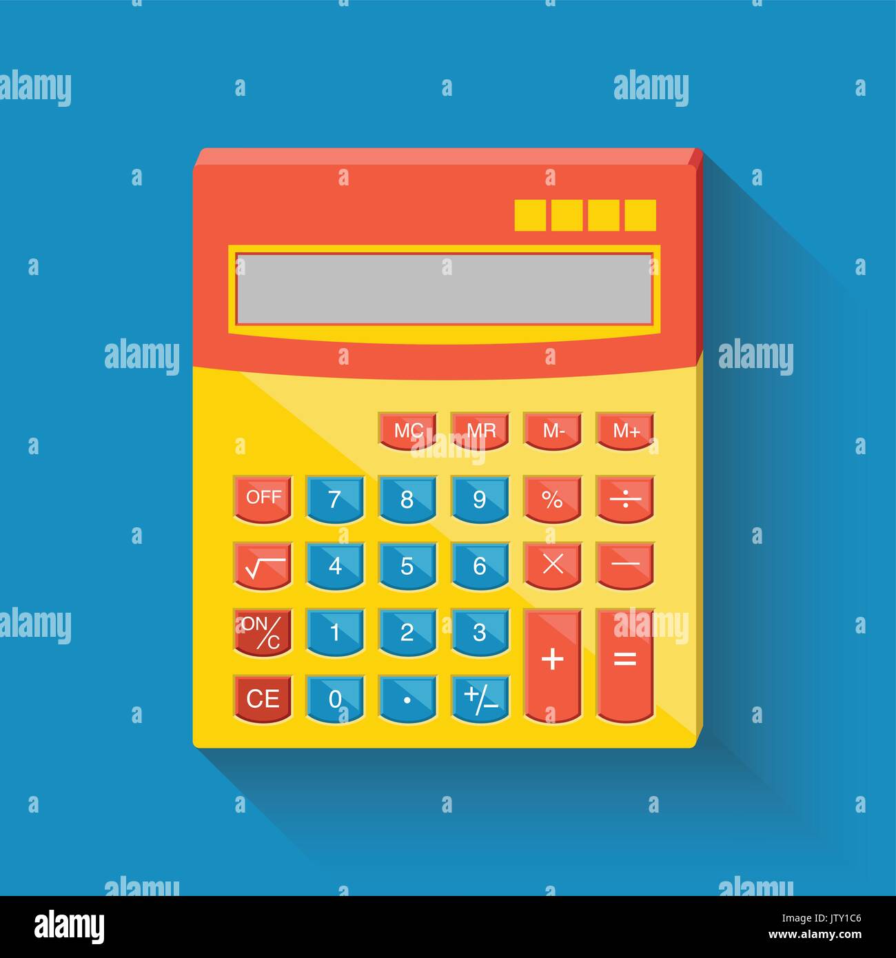Icona della calcolatrice piatta. Design piatto. Illustrazione vettoriale. Illustrazione Vettoriale