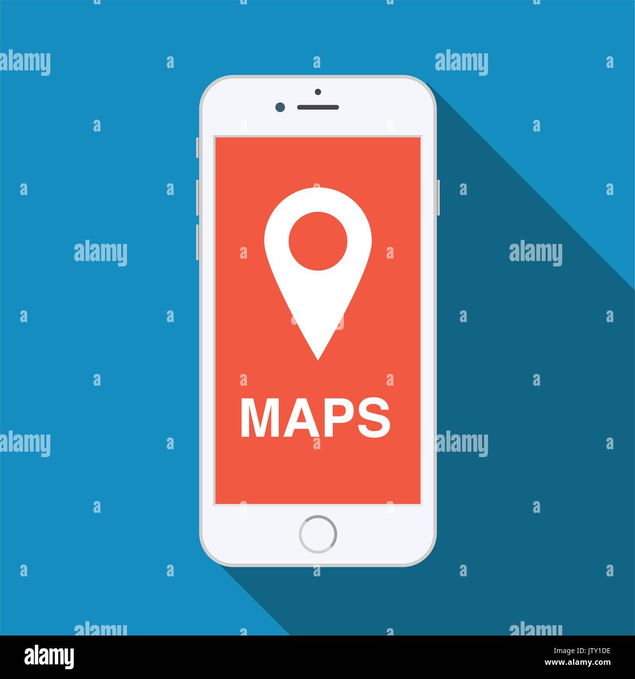 Mappa Icona app. design piatto. illustrazione vettoriale. Illustrazione Vettoriale