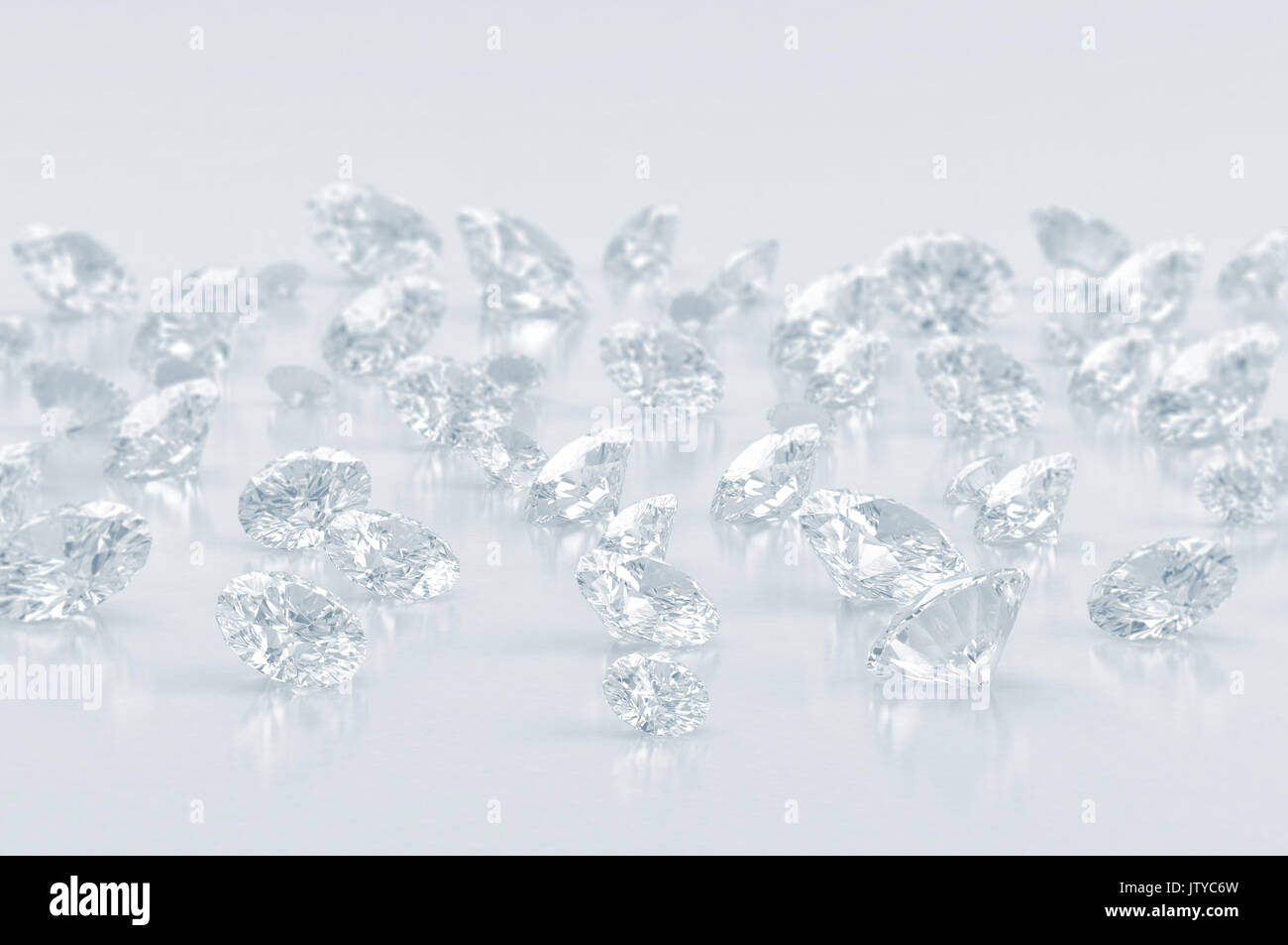 Diamanti grande gruppo sfumatura blu sullo sfondo Foto Stock