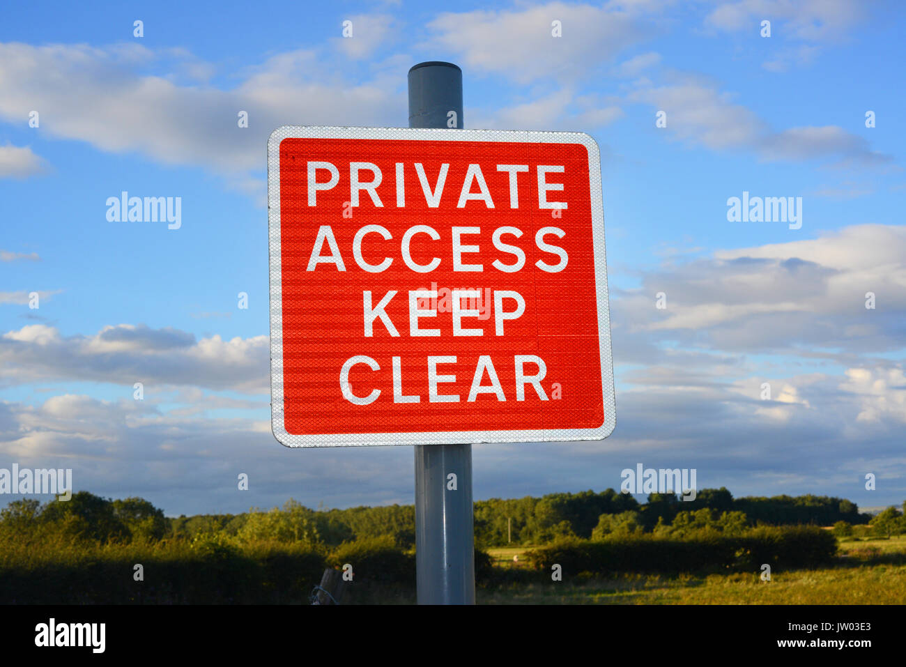 Segnale di avvertimento di terra privata e accesso mantenere chiara Yorkshire Regno Unito Foto Stock