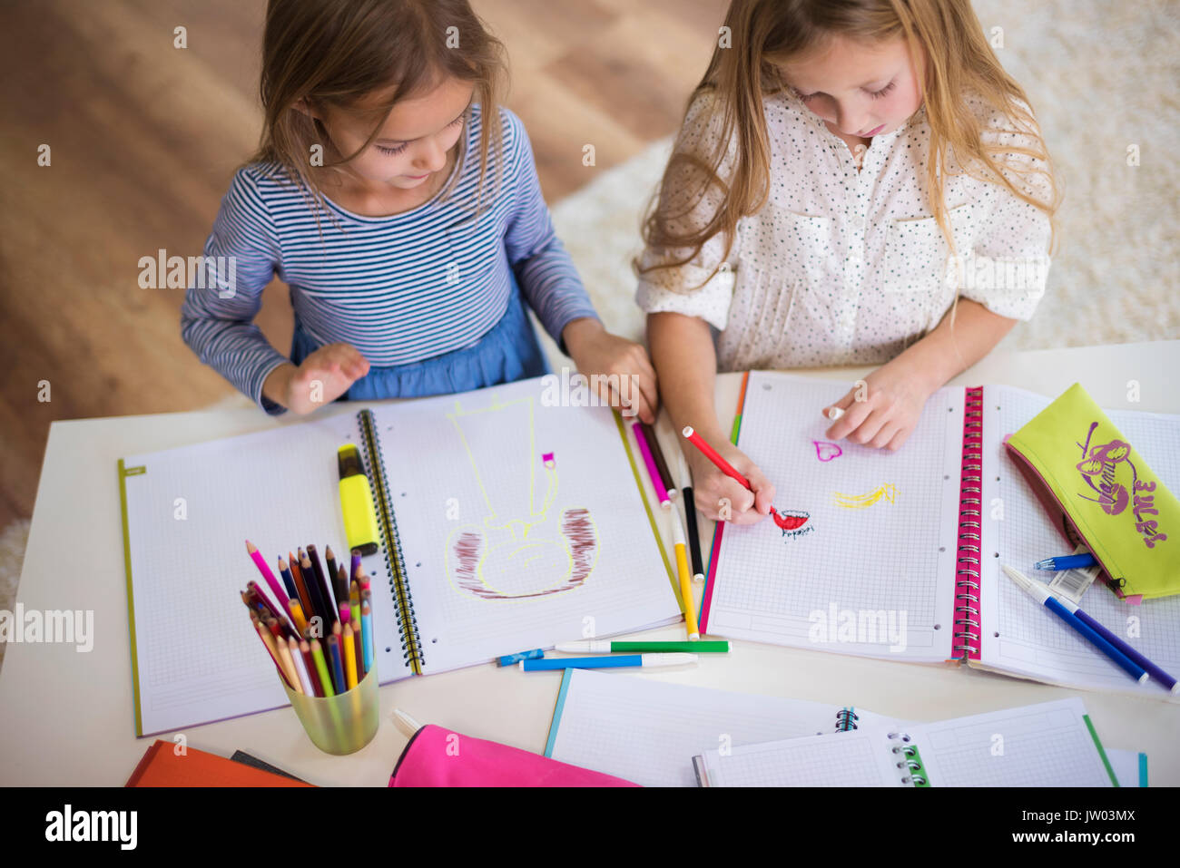 Le opere creative nel notebook Foto Stock