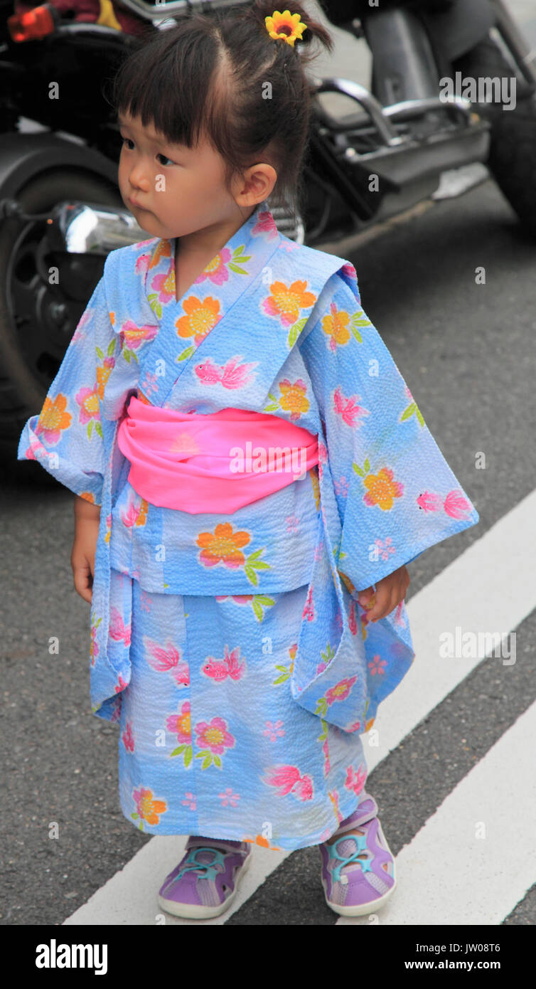 Giappone, Kyoto Gion Matsuri, festival, bambina, bambino, Foto Stock