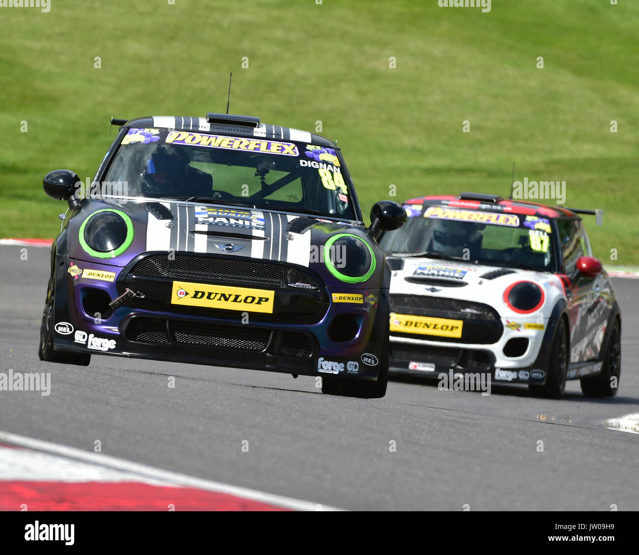 Ryan Dignan, Mini F56 JCW, Mini Challenge - JCW, domenica 6 agosto, 2017, British GT, BRDC, Formula 3, Campionato, Brands Hatch, Kent, Inghilterra, moto Foto Stock