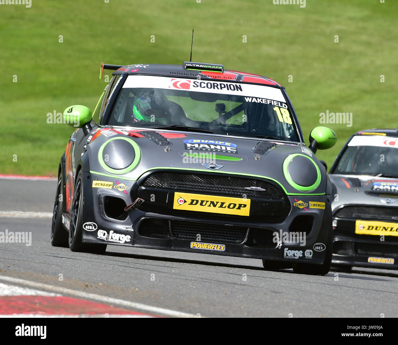 Mark Wakefield, Mini F56 JCW, Mini Challenge - JCW, domenica 6 agosto, 2017, British GT, BRDC, Formula 3, Campionato, Brands Hatch, Kent, Inghilterra, m Foto Stock