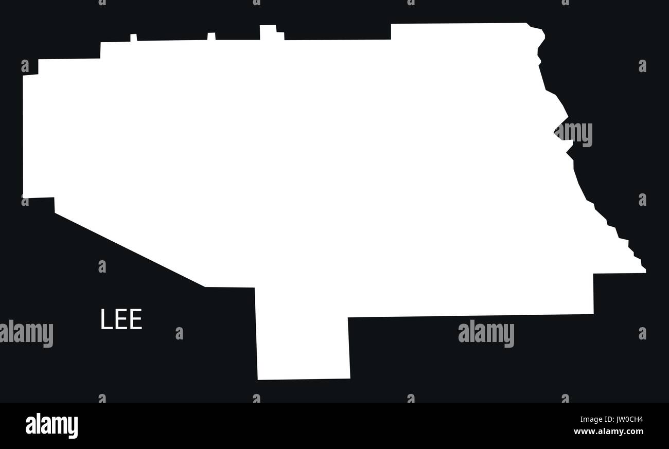 Lee county map di Alabama USA nero illustrazione invertito Illustrazione Vettoriale