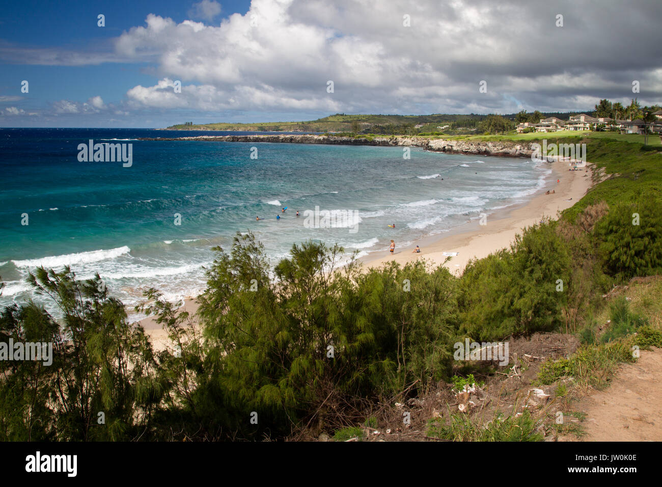 Il paesaggio costiero del Kapalua Sentiero costiero di Maui, Hawaii, Stati Uniti d'America. Foto Stock