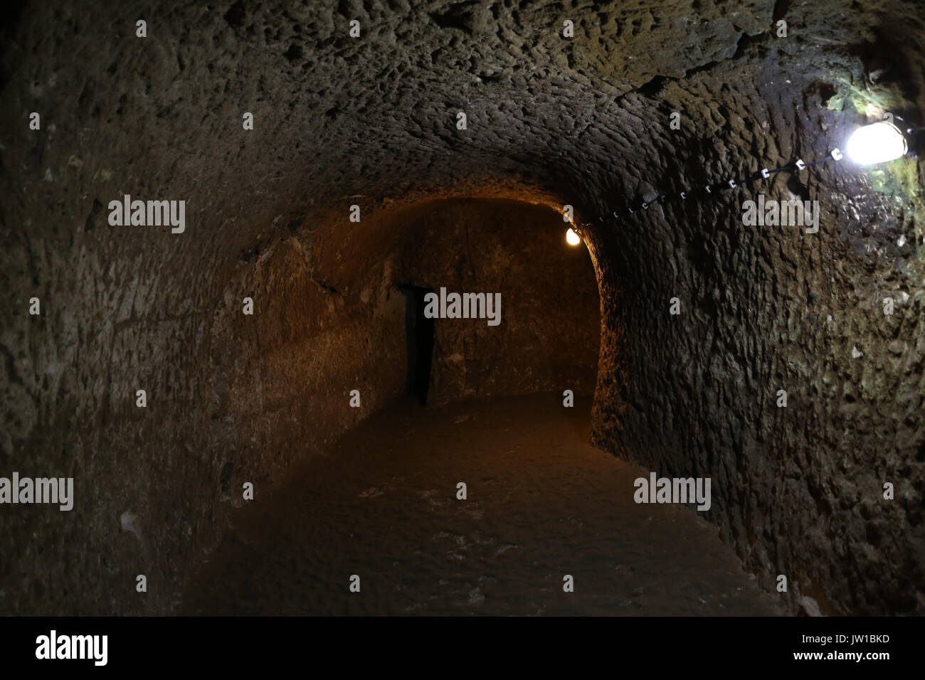 Ovaoren Città sotterranea in Cappadocia, Nevsehir, Turchia Foto Stock