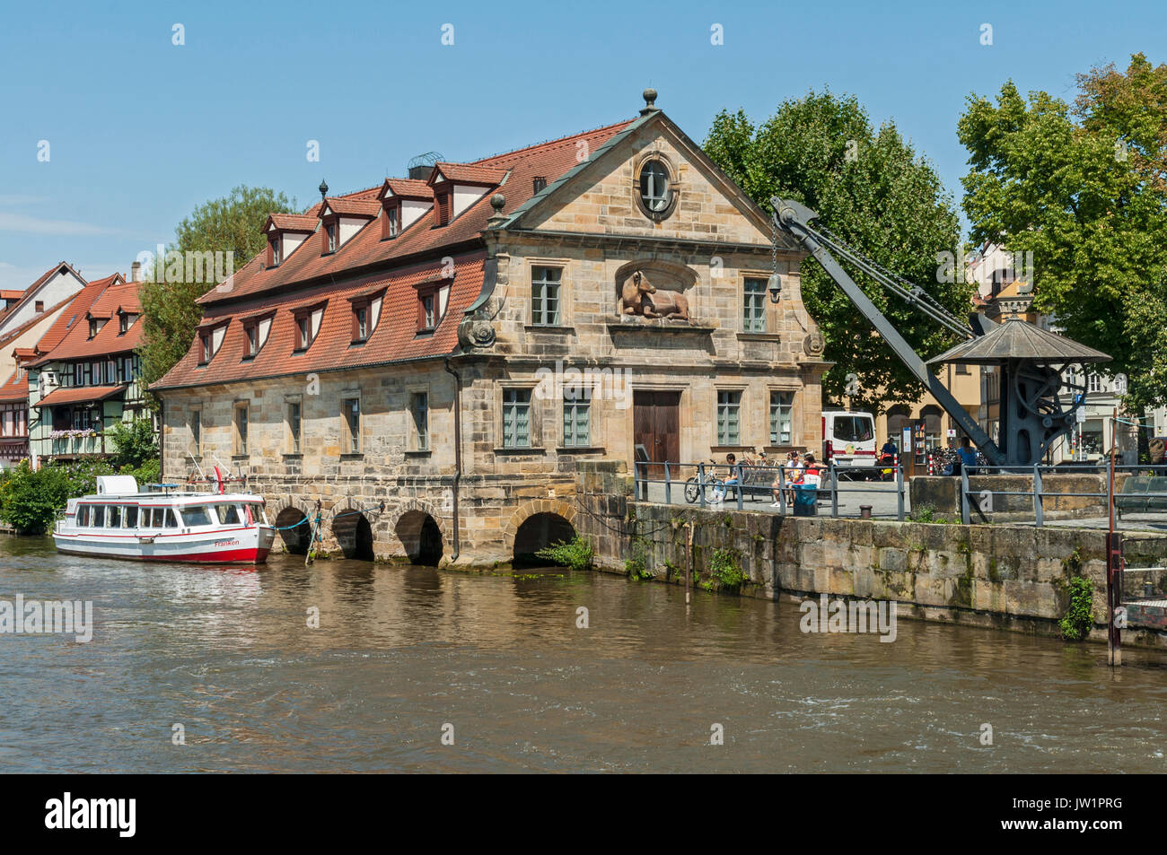 Il vecchio mattatoio di Bamberg, Franconia, Germania. Foto Stock