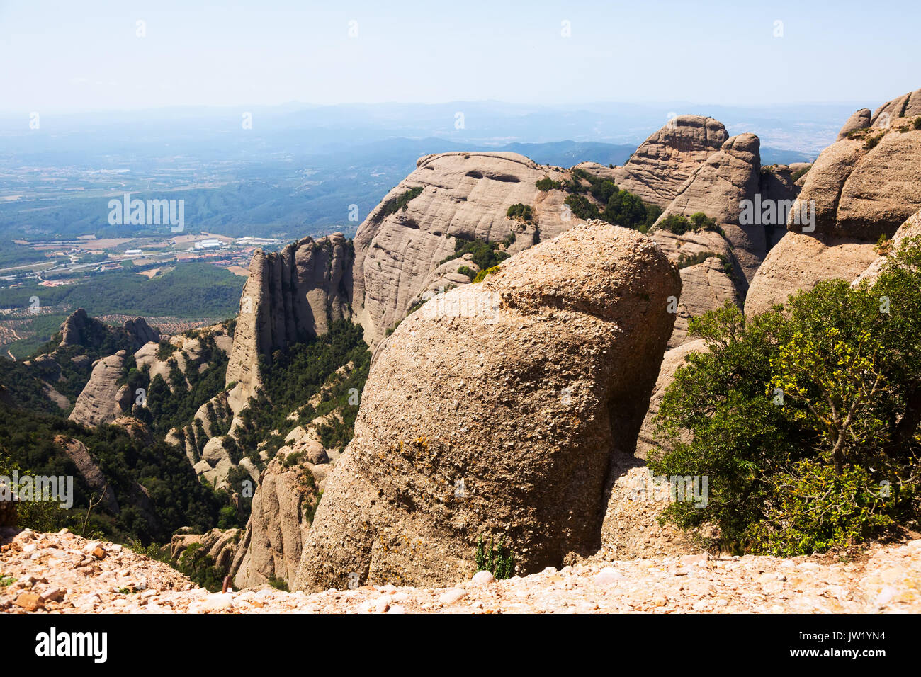 Rocky paesaggio di montagna di Montserrat. La Catalogna, Spagna Foto Stock