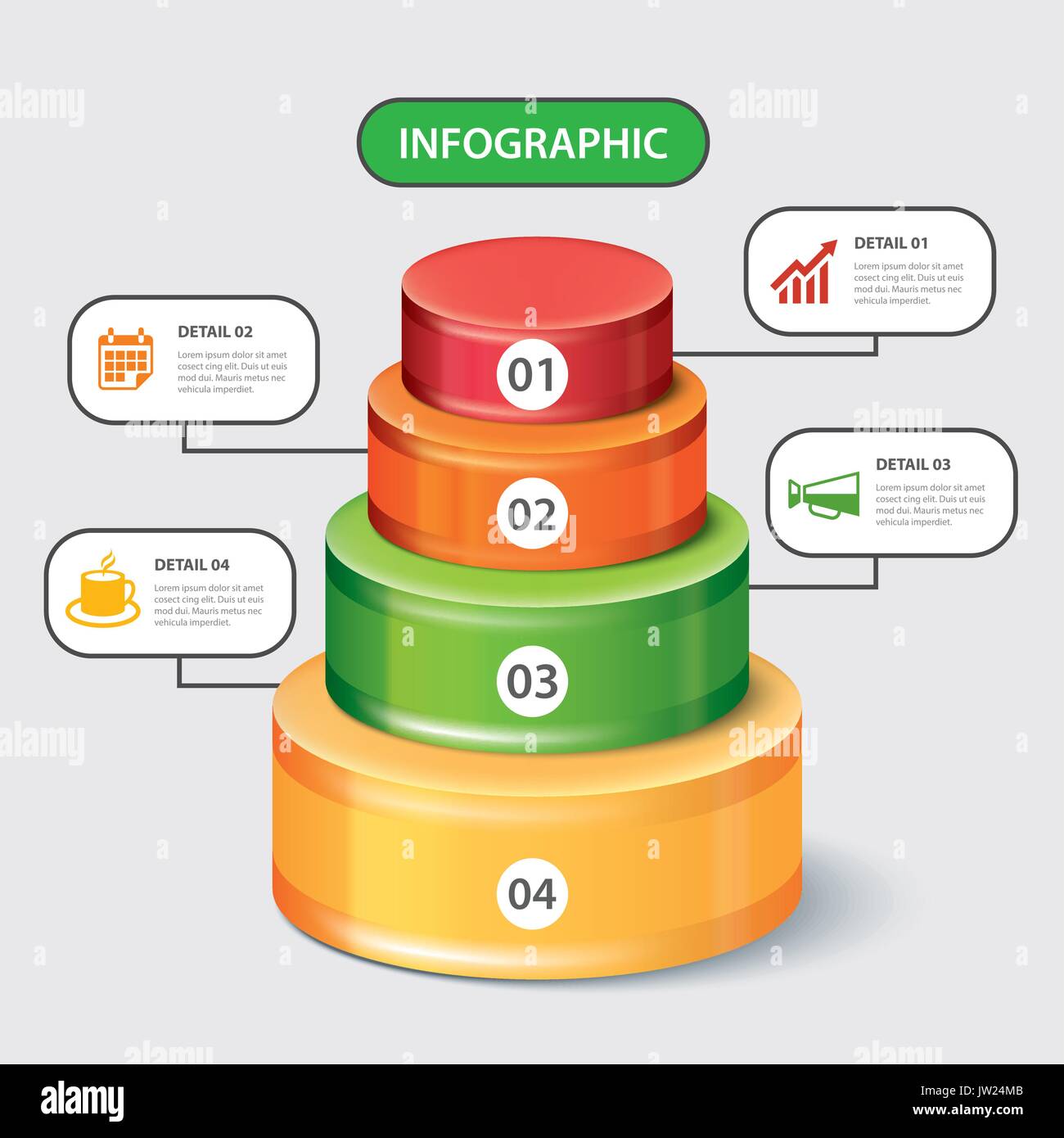 Bar circolare modello infografico Illustrazione Vettoriale