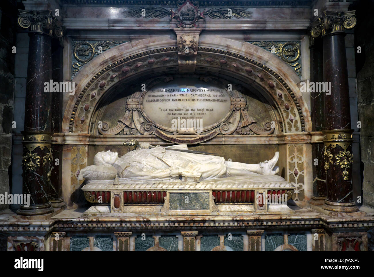 Tomba, la Cattedrale di St Giles, Edimburgo, Scozia, Regno Unito Foto Stock