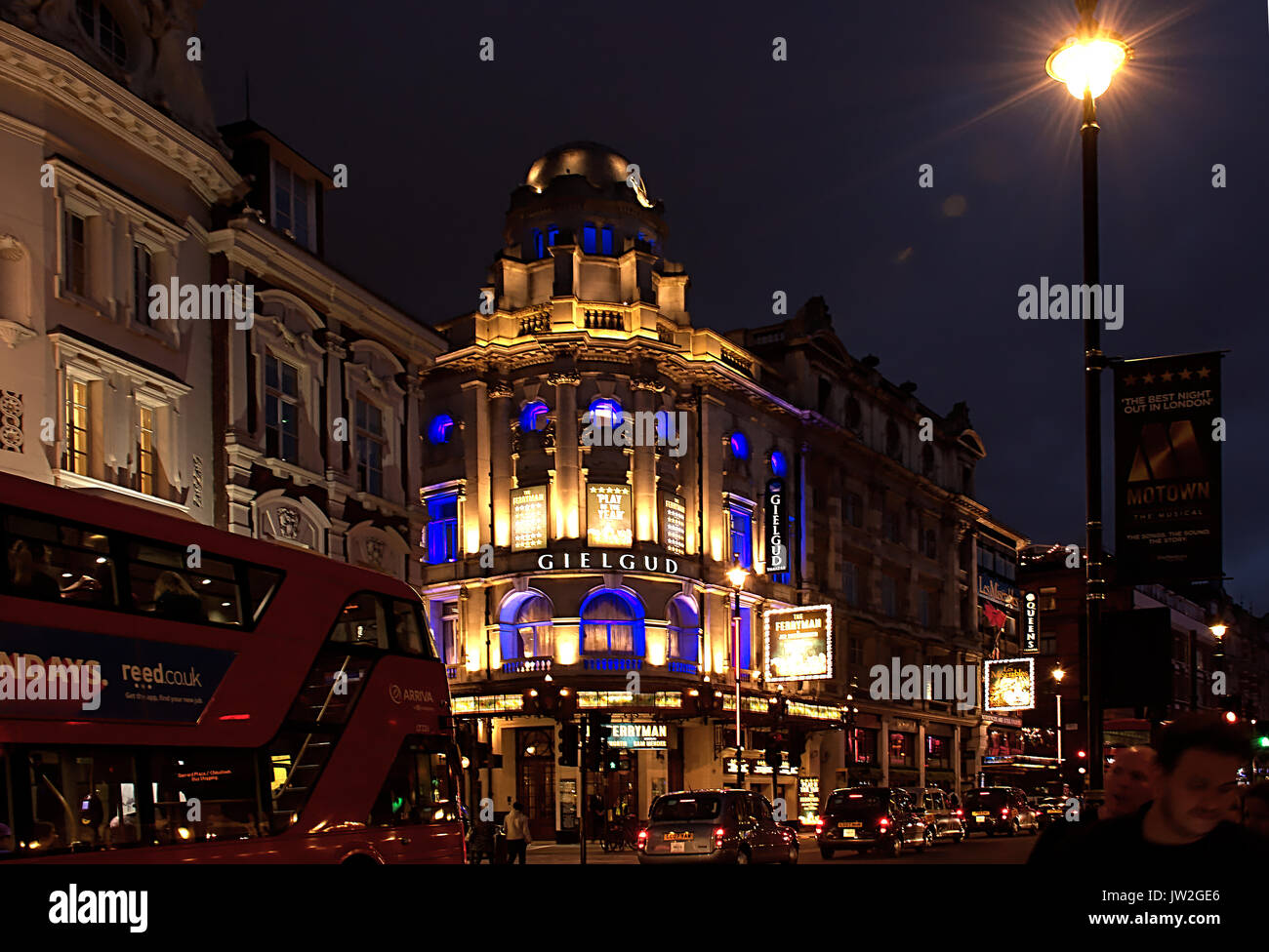 Gielgud Theatre di notte ,Soho,Londra. Foto Stock