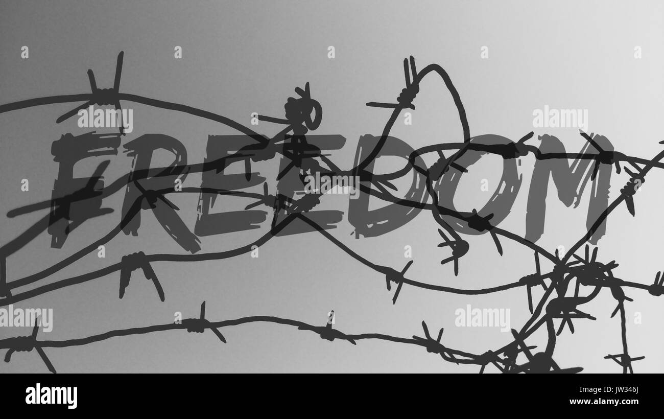 Libertà. bianco nero fotografia . libertà in carcere Foto Stock