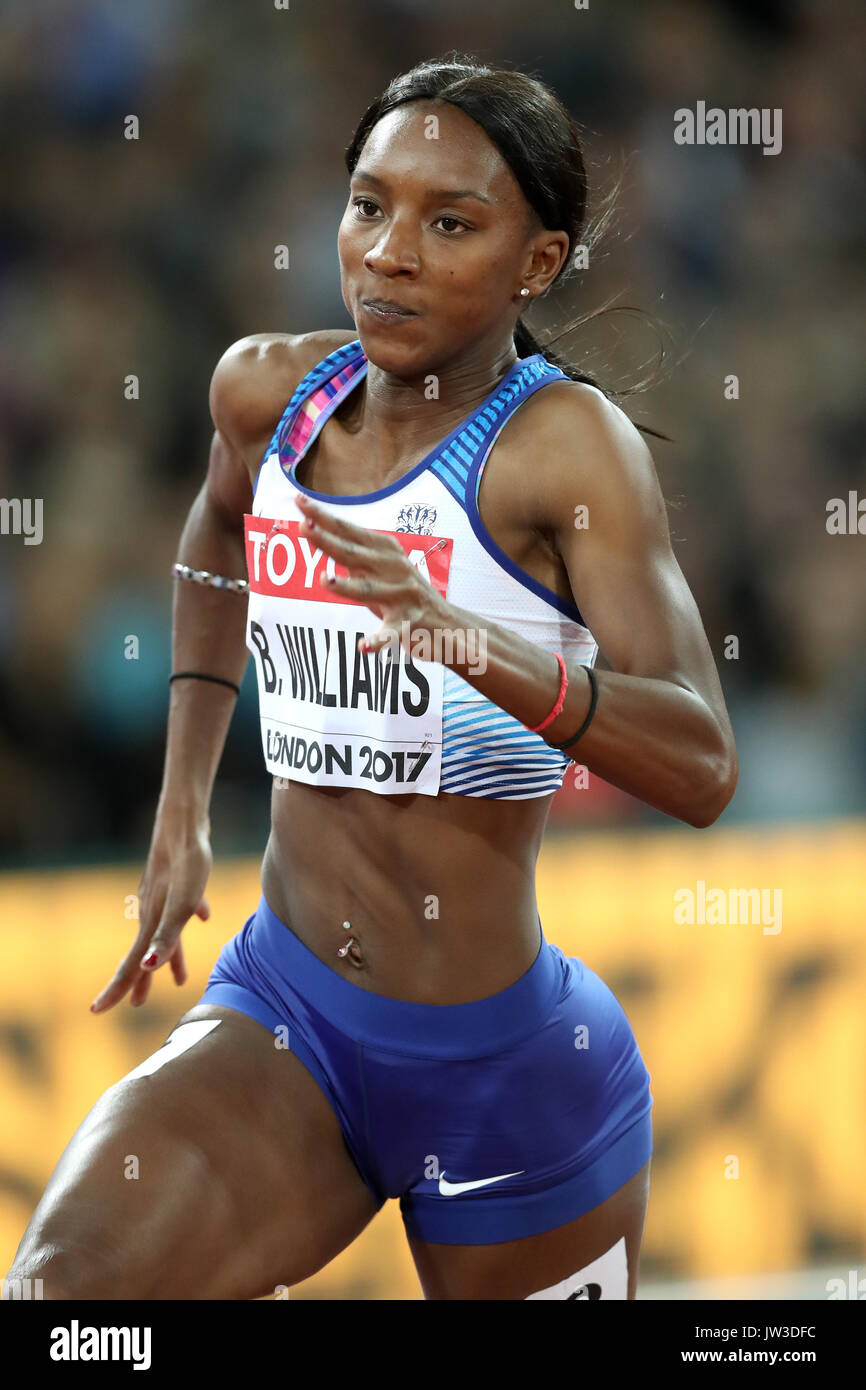 Gran Bretagna Bianca Williams compete in calore 2 delle donne del 200m semi finali durante il giorno sette del 2017 IAAF Campionati del mondo presso il London Stadium. Foto Stock