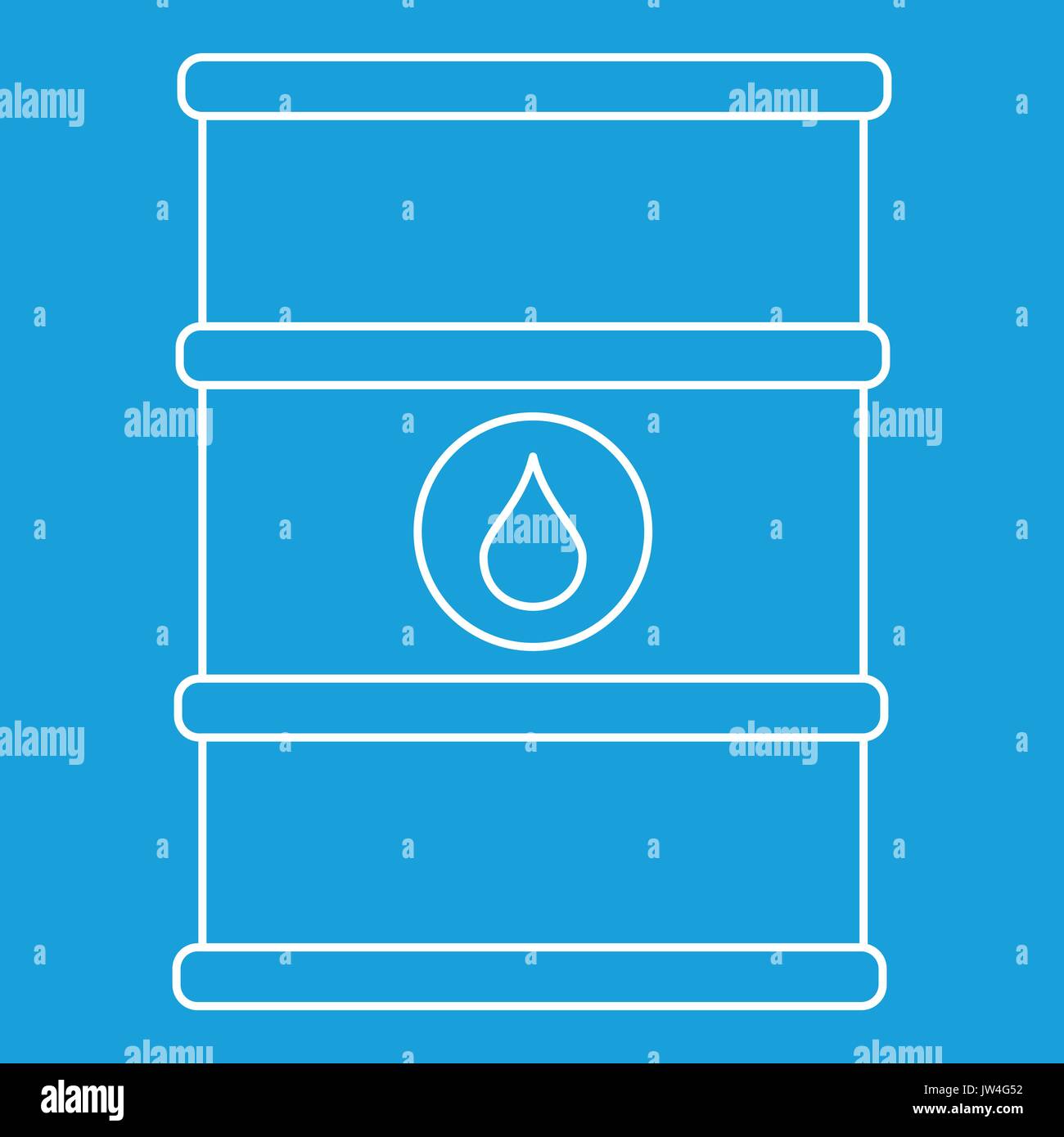 Barile di petrolio con etichetta icona, stile contorno Illustrazione Vettoriale
