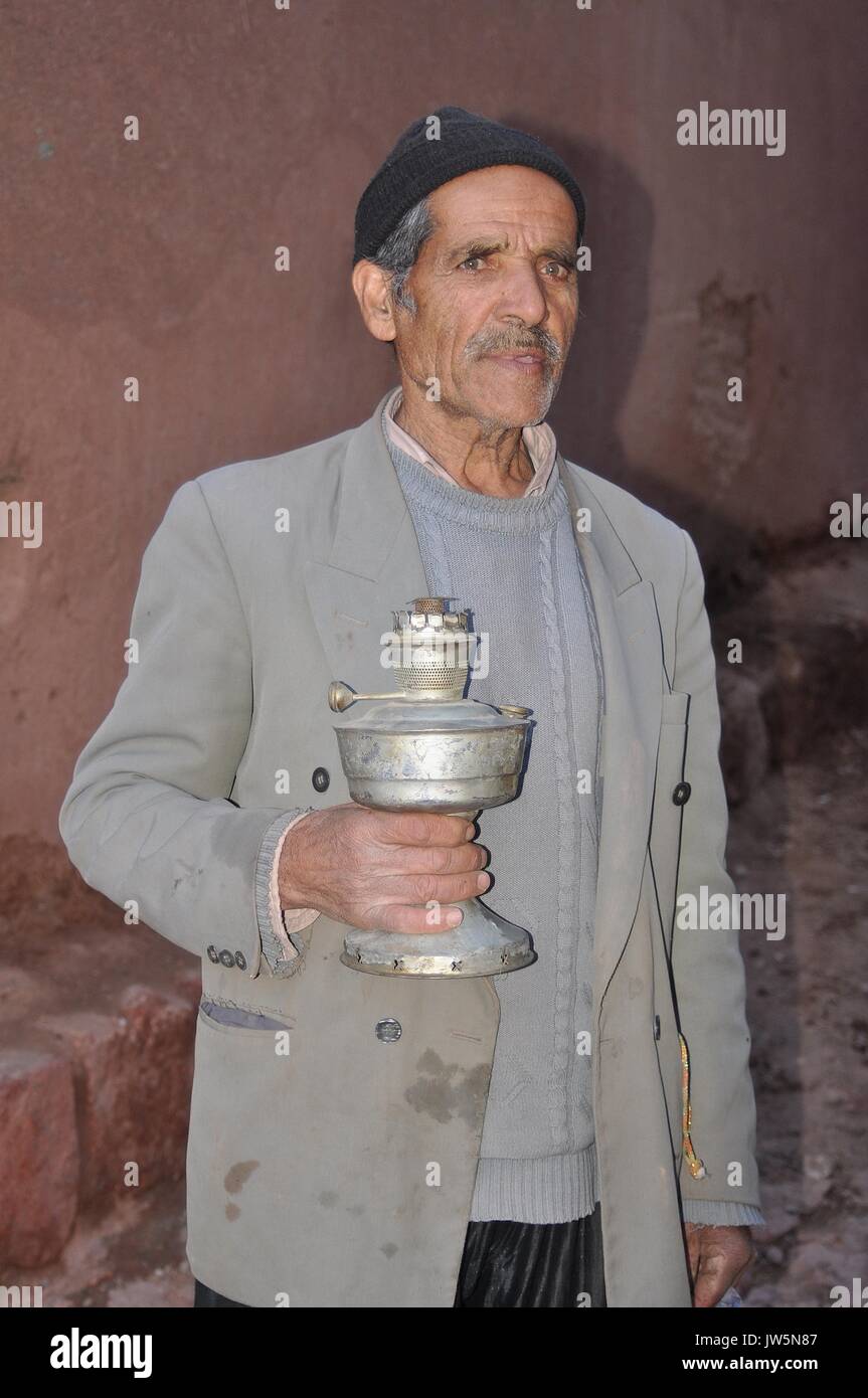 Anziani ABITANTE IN ABYANEH, IRAN Foto Stock