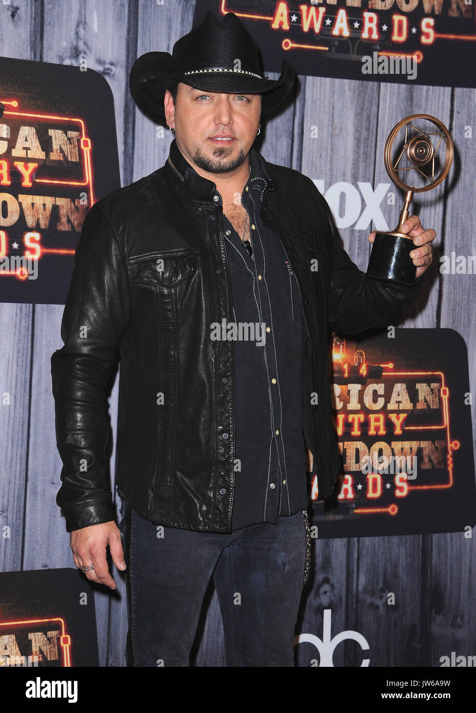 NASHVILLE, TN - 15 dicembre: Jason Aldean in sala stampa al 2014 American paese premi di conto alla rovescia su FOX a Music City Center su dicembre 15, 2014 a Nashville, nel Tennessee. SKPG/MediaPunch Foto Stock