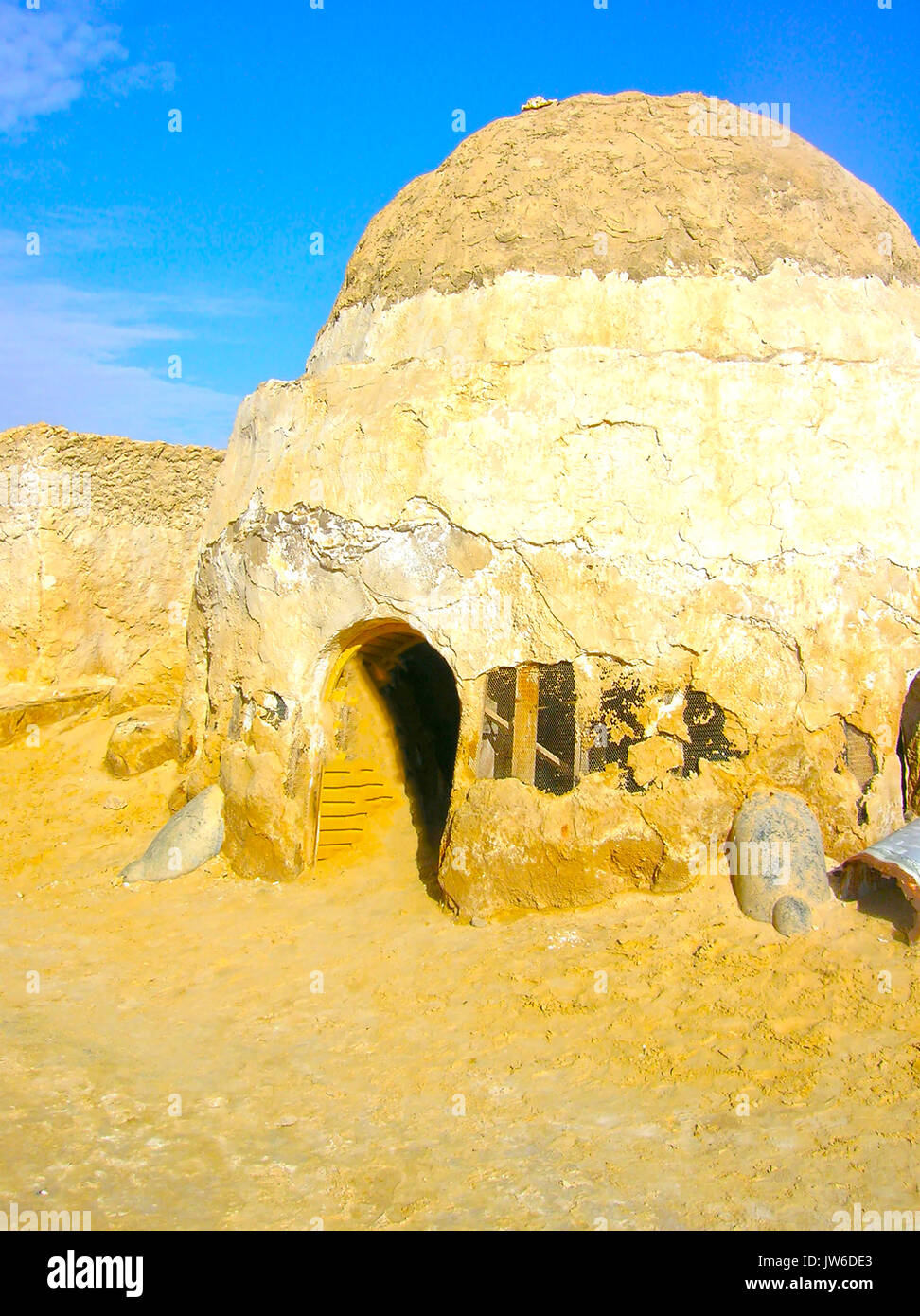 Sahara in Tunisia - Gennaio 03, 2008: abbandonati set per le riprese del film di Star Wars Foto Stock
