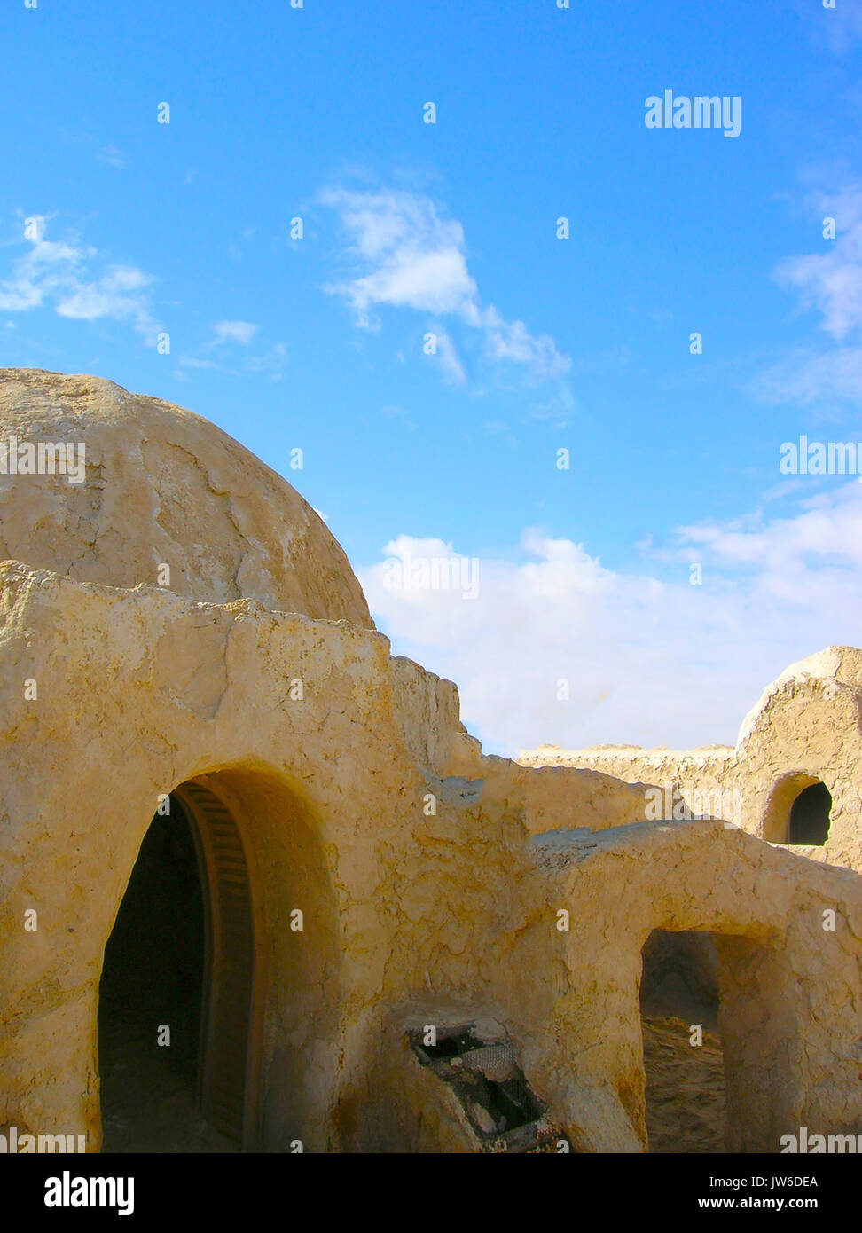 Sahara in Tunisia - Gennaio 03, 2008: abbandonati set per le riprese del film di Star Wars Foto Stock