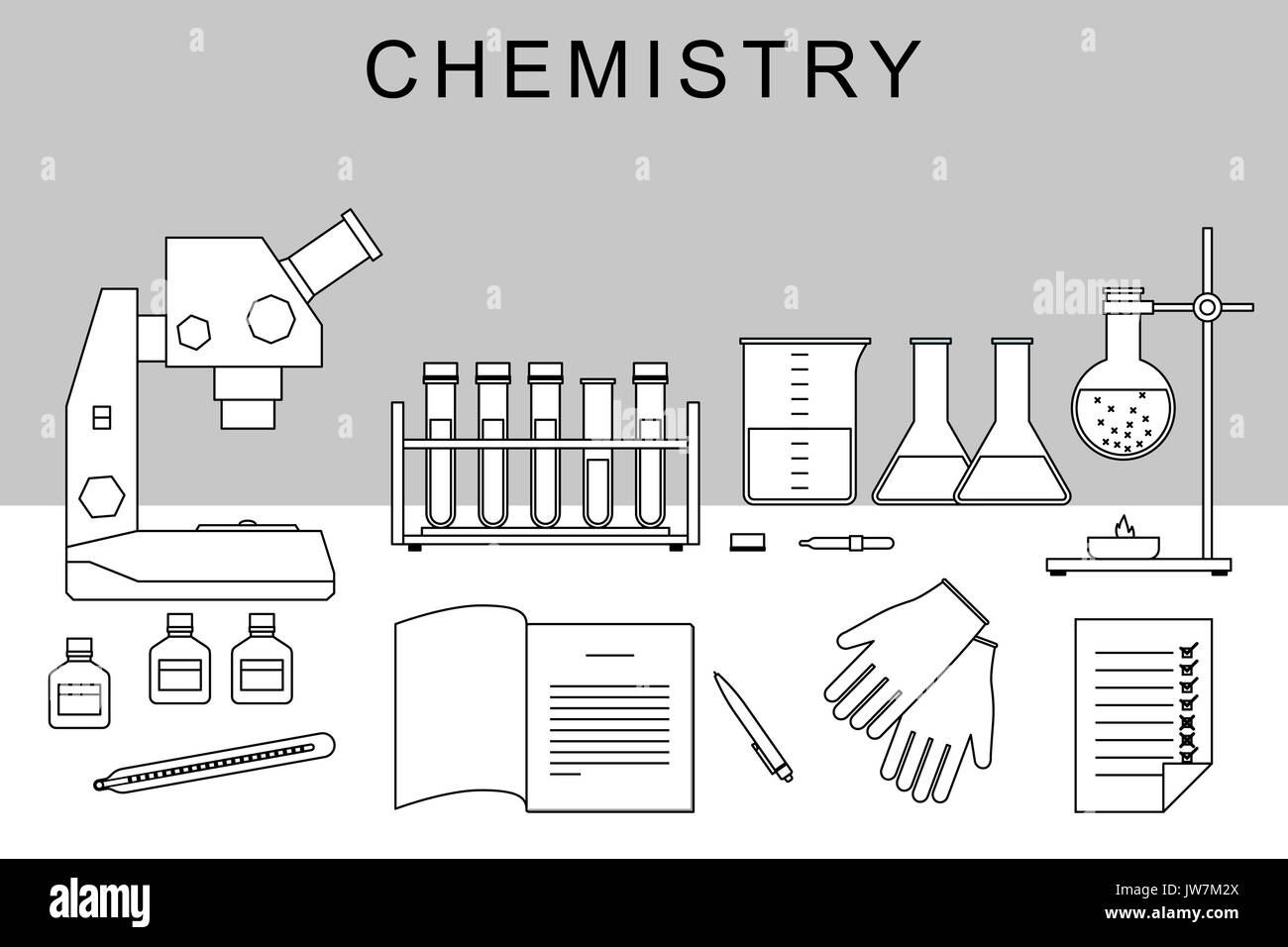 Chimica banner sottile. Illustrazione Vettoriale