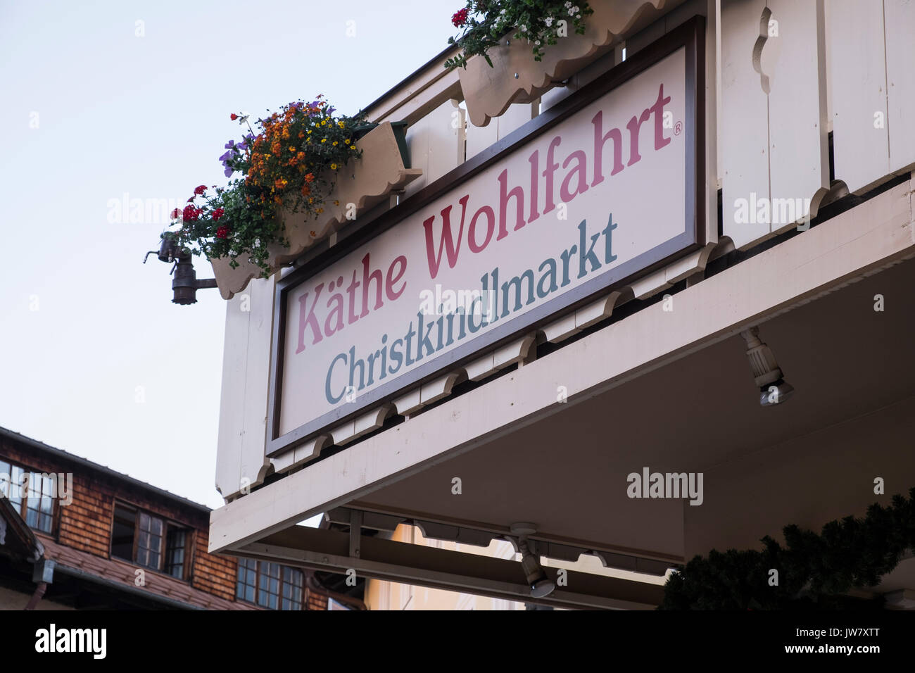 Kathe G. Wohlfart Christkindlmarkt, shop di natale in Oberammergau, Garmisch Partenkirchen, Baviera, Germania Foto Stock