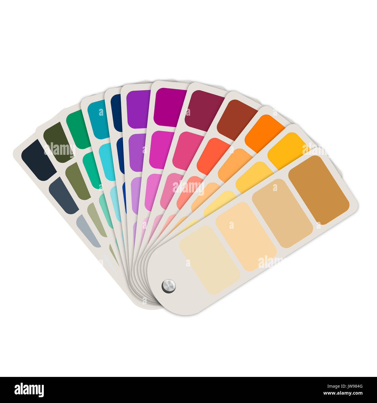 Guida di colore o colore Swatch Collezione isolato su bianco Foto Stock