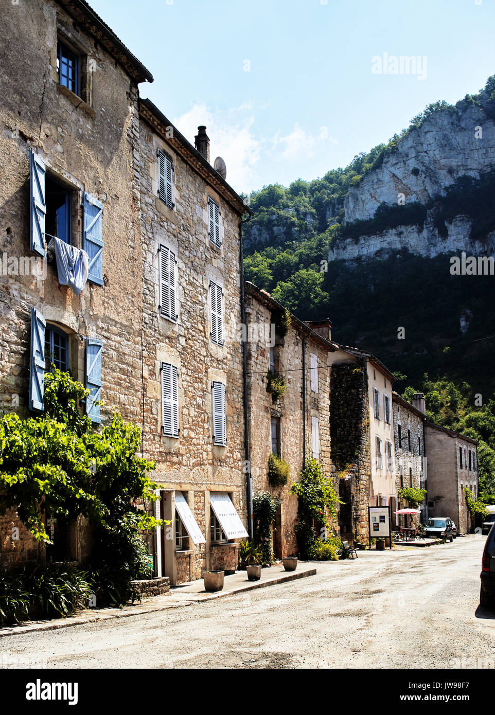 L'Europa, Francia, Occitanie, Lot, Cele Valley, Marcilhac-sur-Cele's , la strada del villaggio Foto Stock