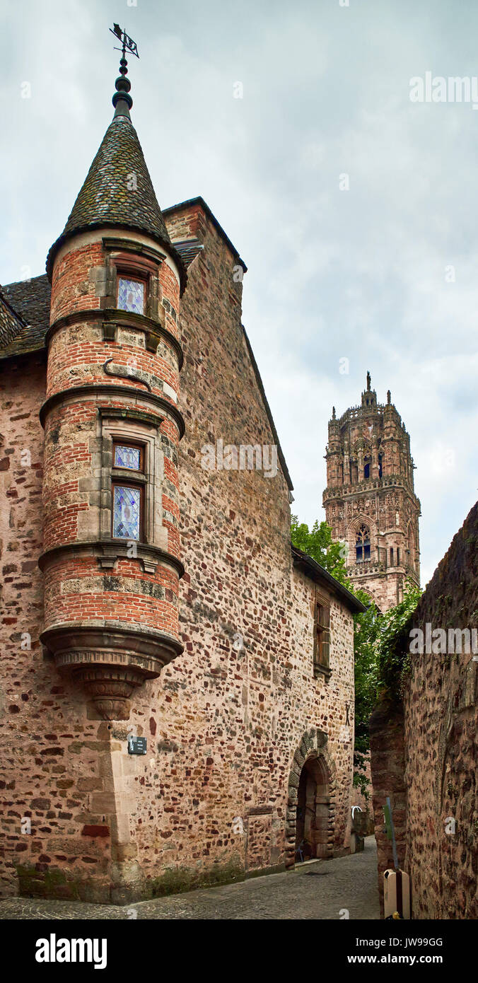 L'Europa, Francia, Occitanie,Aveyron, Rodez, città antica pietra Foto Stock