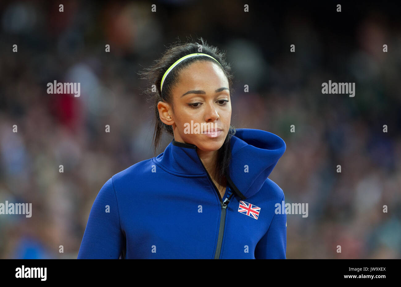 Katarina Johnson-Thompson di GBR nel salto in alto durante la IAAF mondiale di atletica 2017 - giorno 7 presso il parco olimpico di Londra, Inghilterra su 1 Foto Stock