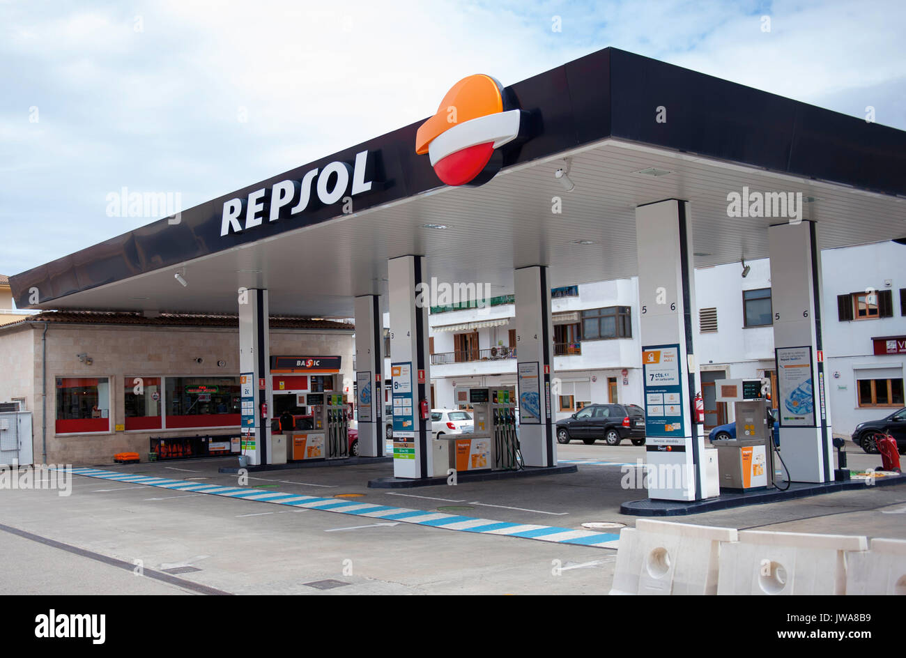 Repsol stazione di benzina Foto Stock