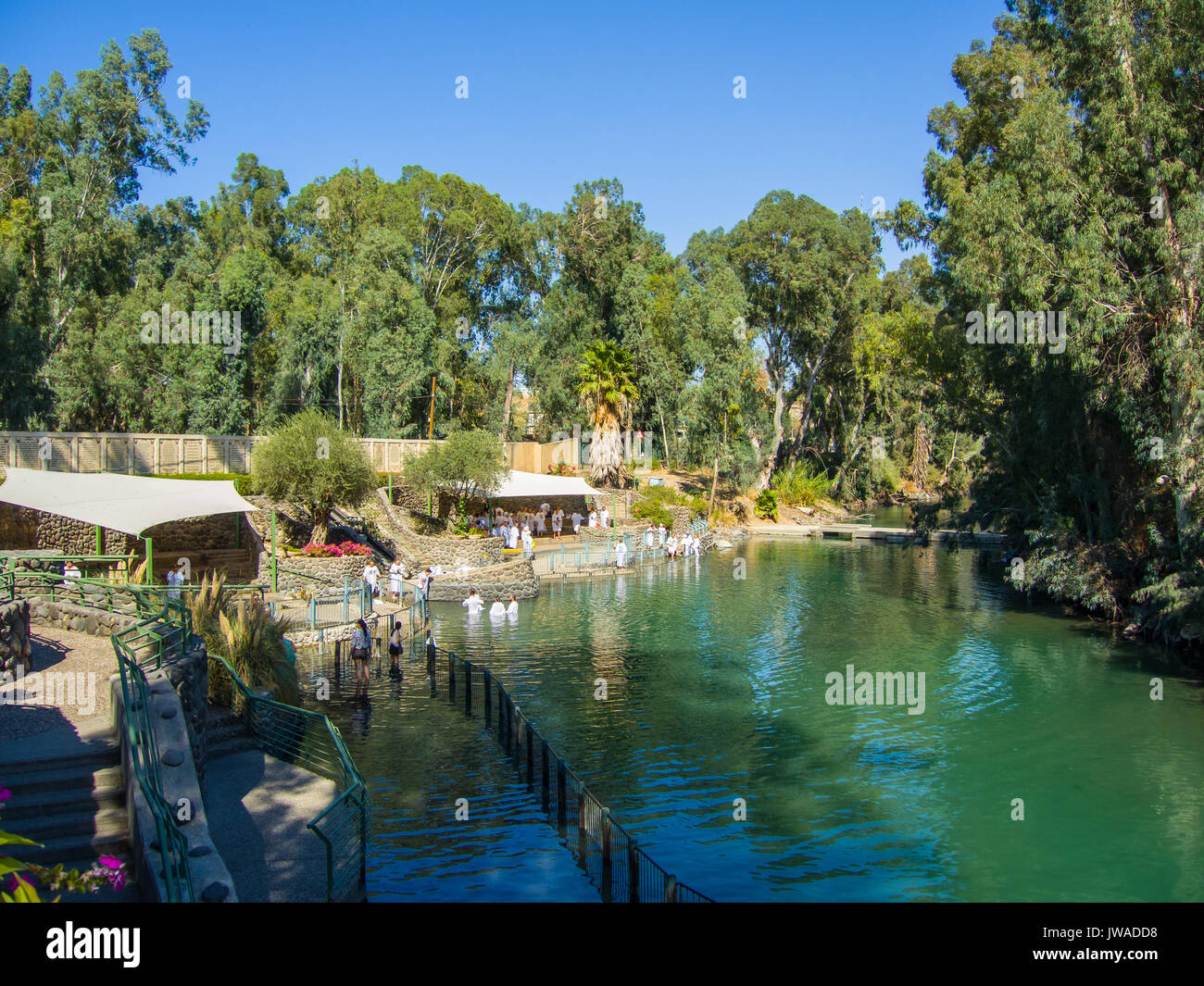 Jordan River battesimi Foto Stock