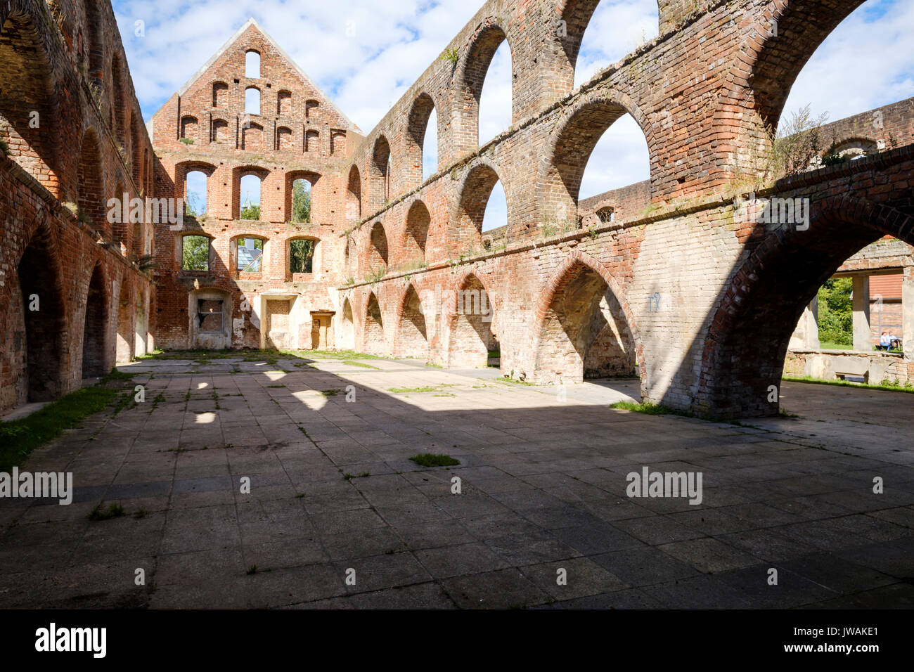 Monastero rovina a Doberan Minster, Bad Doberan, Meclenburgo-Pomerania Occidentale, Germania Foto Stock