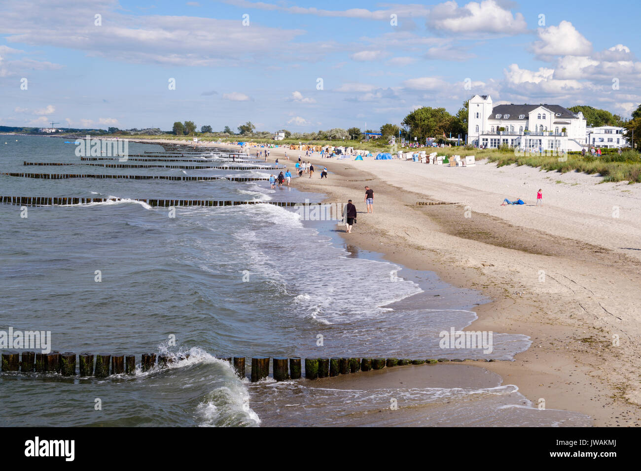 Spiaggia di Heiligendamm, Bad Doberan, Meclenburgo-Pomerania Occidentale, Germania Foto Stock