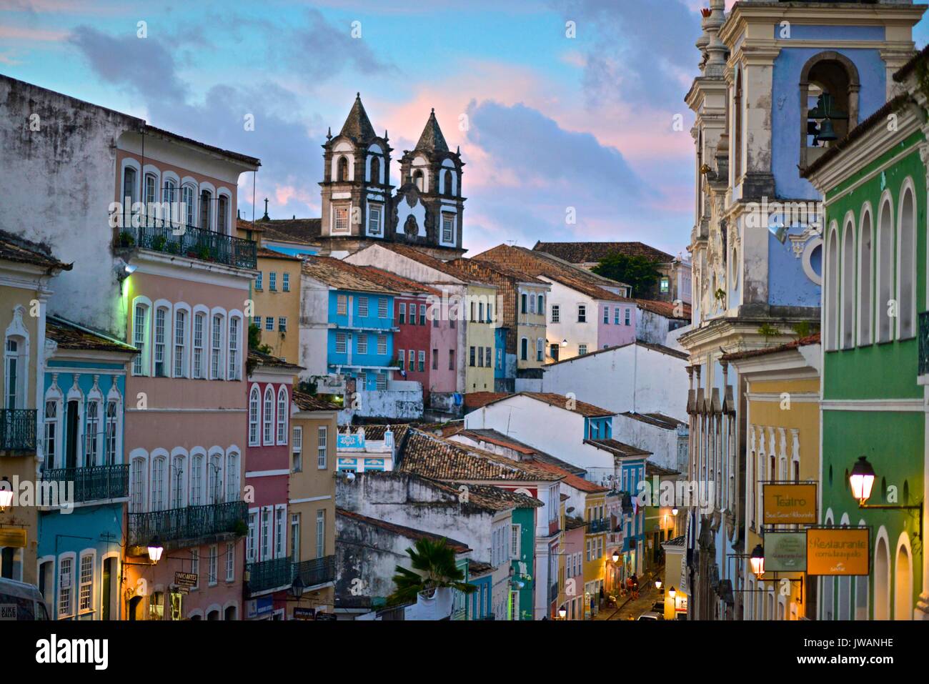 Il Pelourinho,Salvador il quartiere storico. Foto Stock