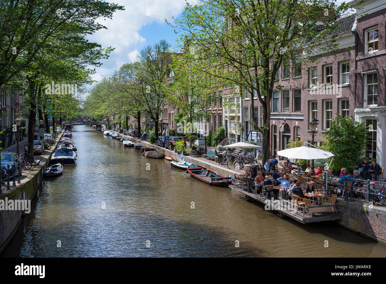 Il Egelantiersgracht, Amsterdam, Olanda Settentrionale, Paesi Bassi Foto Stock