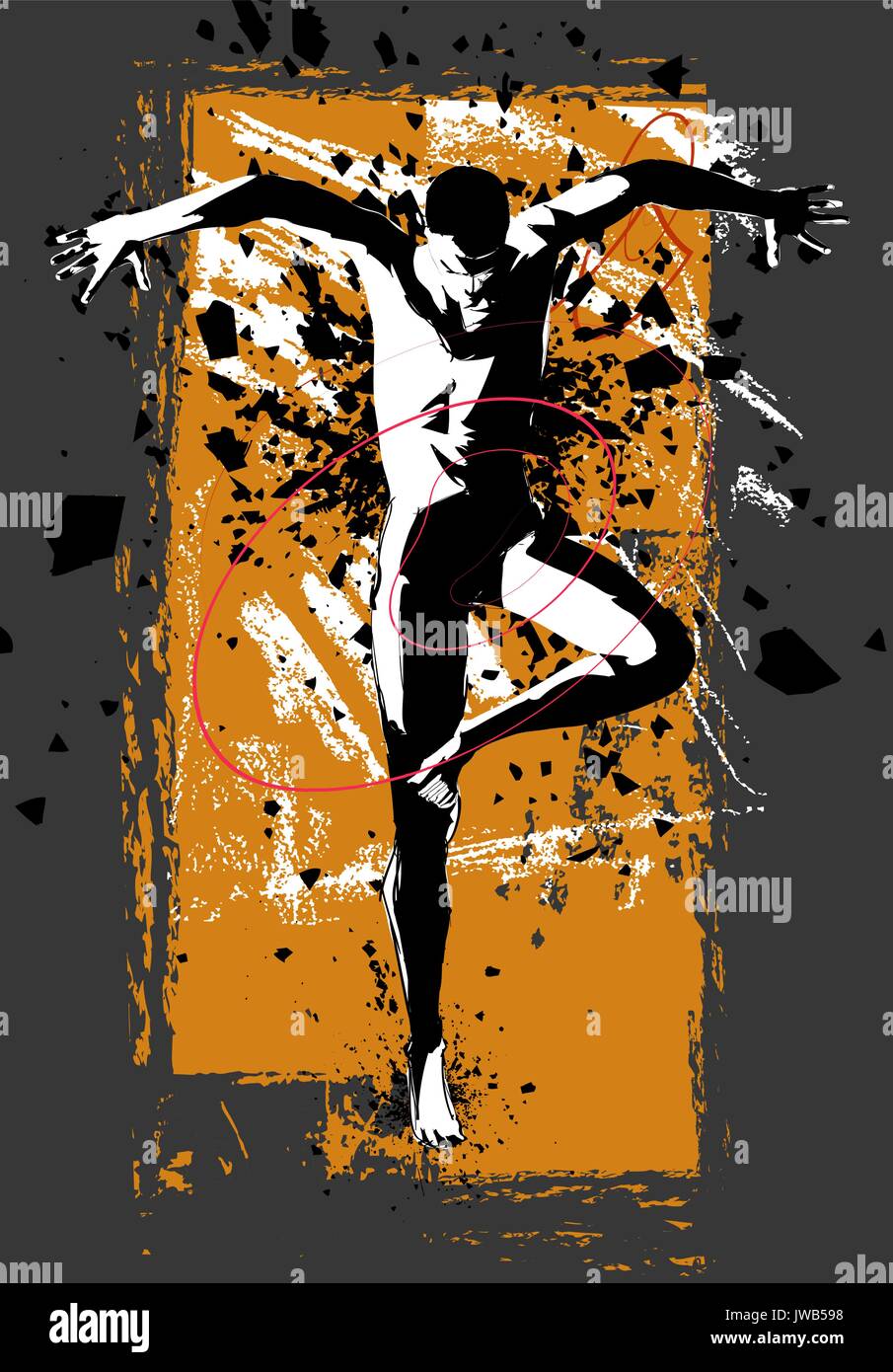 L uomo moderno praticante dancing - illustrazione vettoriale Illustrazione Vettoriale