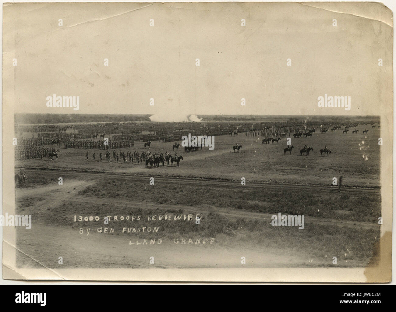 13.000 truppe rivisto da Gen Funston, Llano Grande - americano delle truppe di frontiera e la rivoluzione messicana Foto Stock
