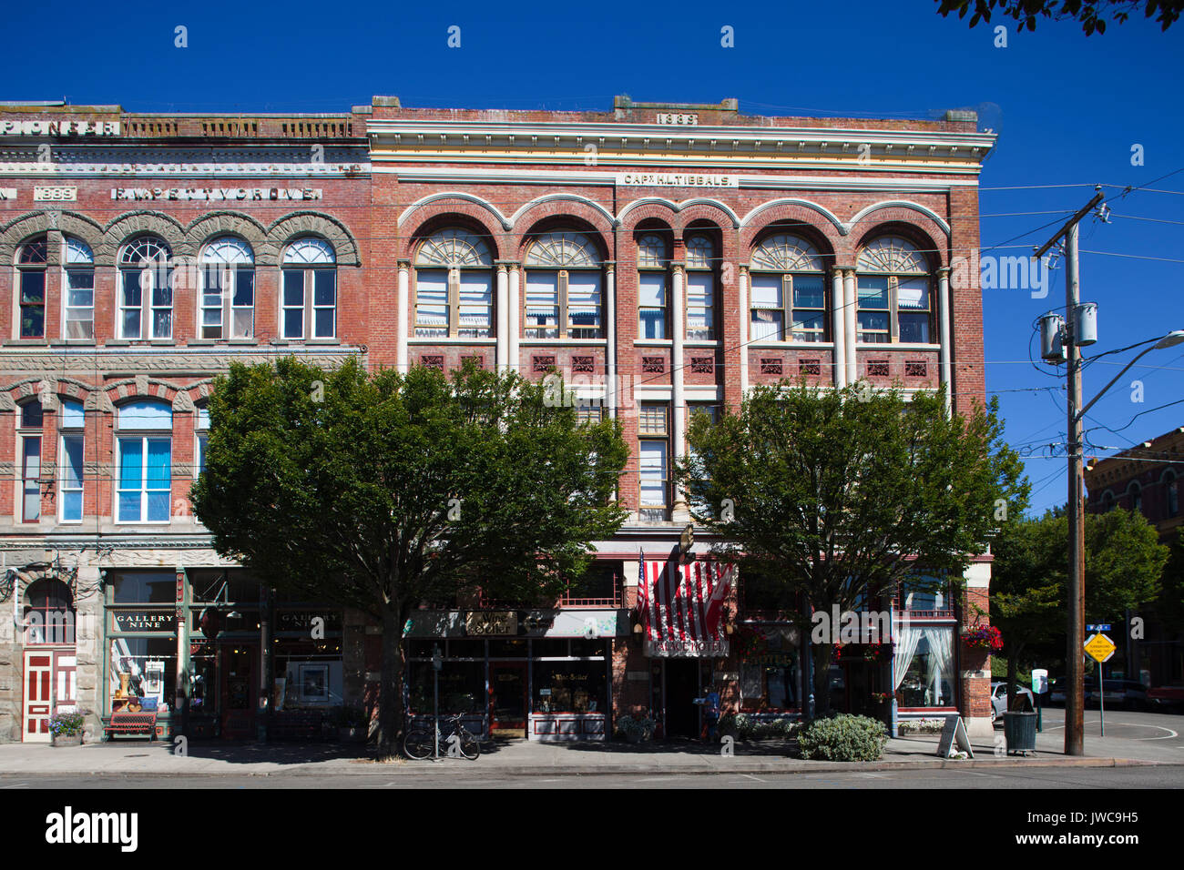 Capitano Tibbals edificio (1889), ora Palace Hotel, acqua Street, Port Townsend, nello Stato di Washington, USA, America Foto Stock