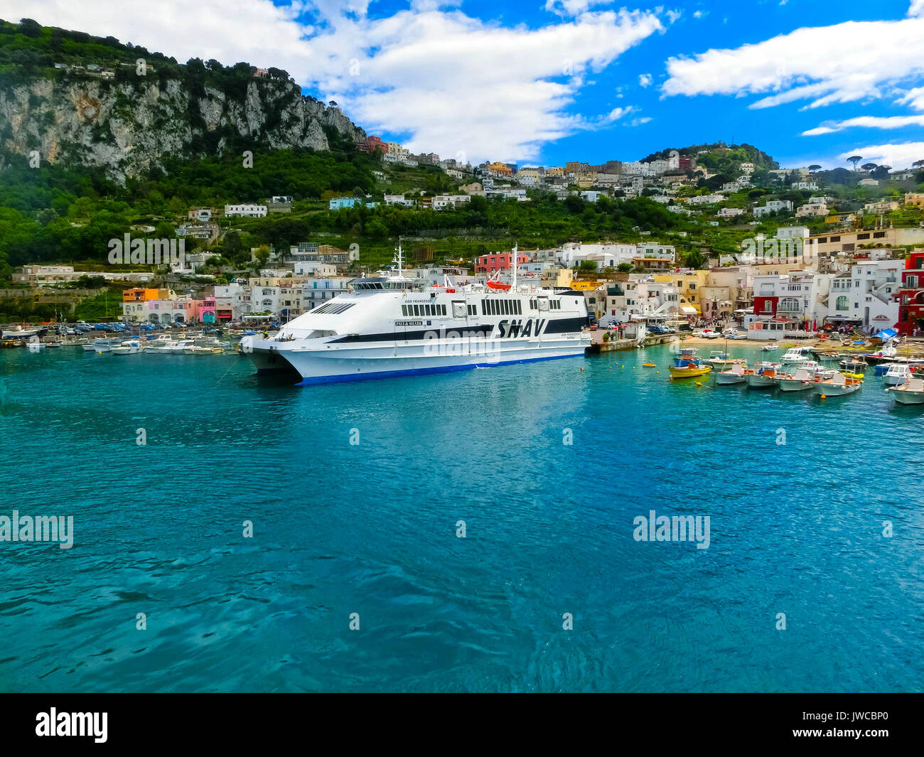 Capri, Italia - 04 Maggio 2014: Marina Grande sull'isola Foto Stock