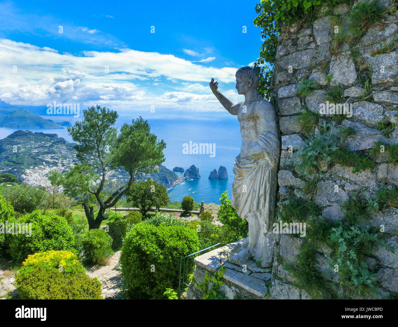 Capri, Italia - Bella vista sull'isola, Foto Stock