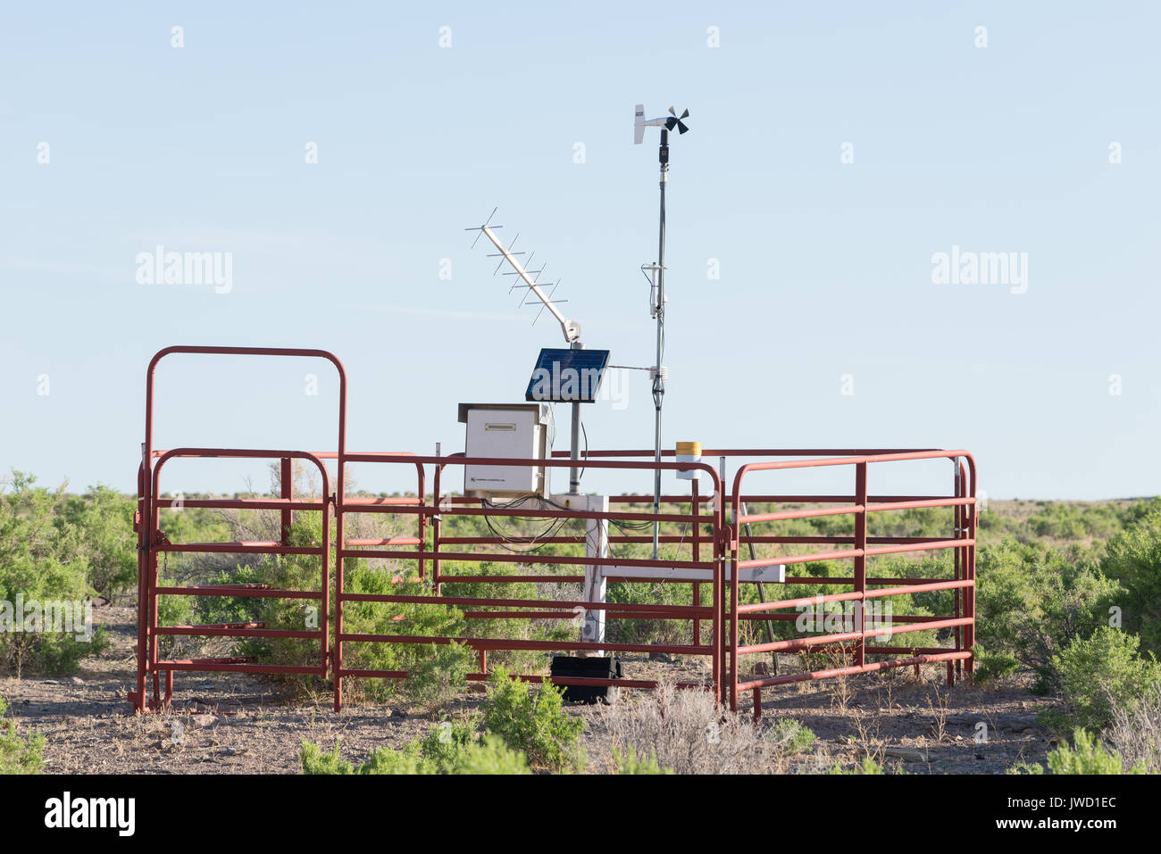 Stazione meteo nel deserto del Nevada. Foto Stock