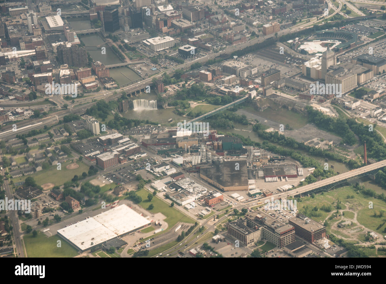 Vista aerea di Rochester, New York e la zona circostante Foto Stock