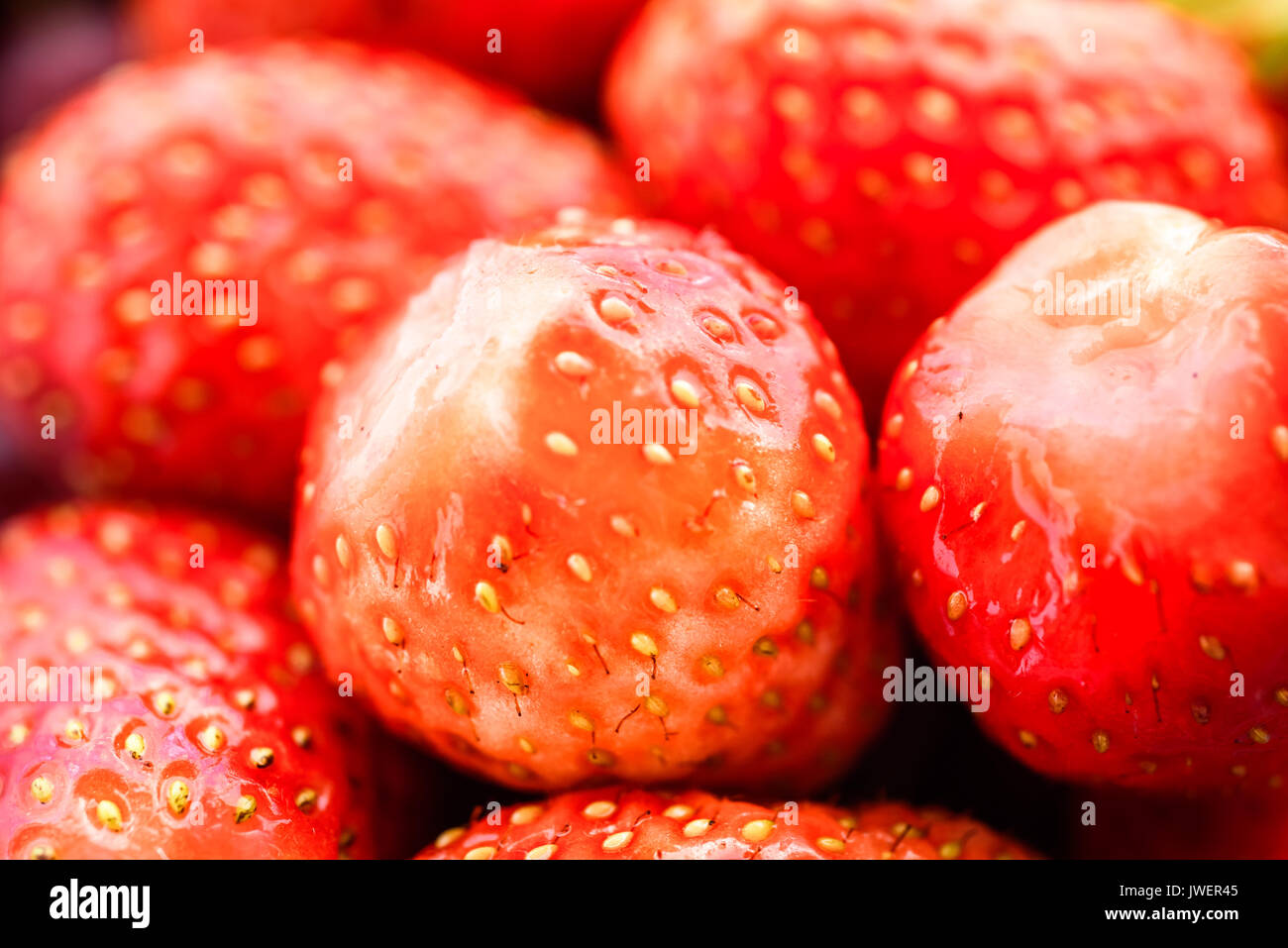 Fragola Makro texture Foto Stock