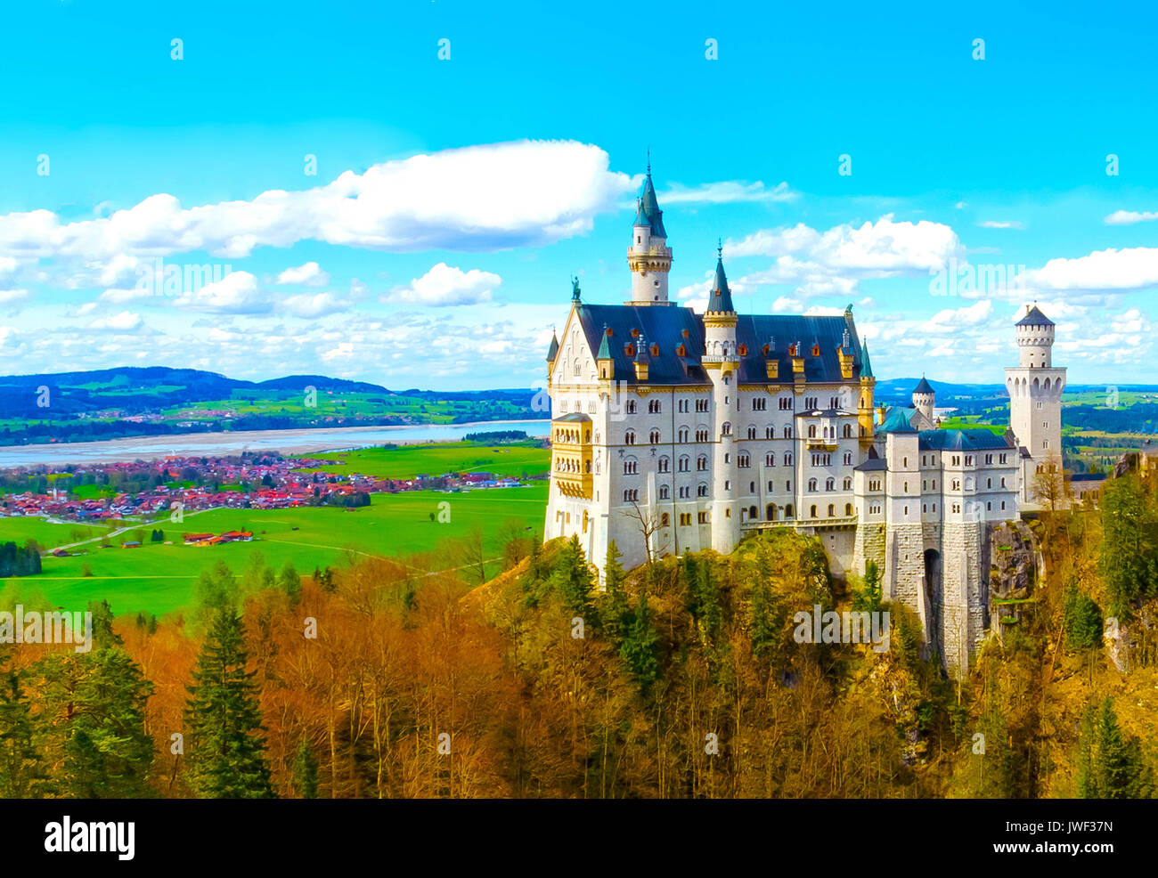 Hohenschwangau, Germania - 28 Maggio 2017: interno del castello di Neuschwanstein a Hohenschwangau Foto Stock