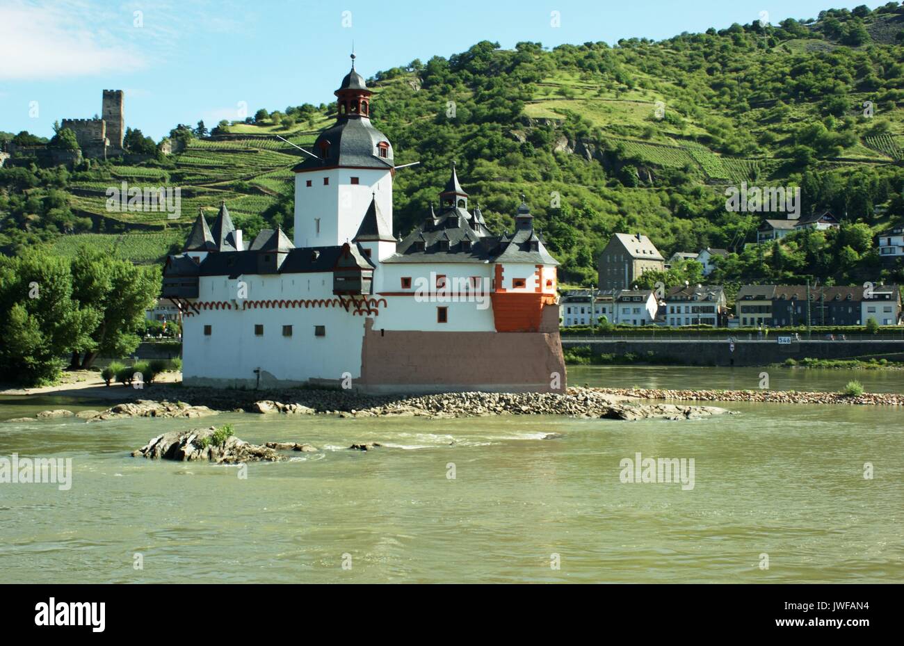 Il castello Pfalzgrafenstein, Renania, Germania Foto Stock