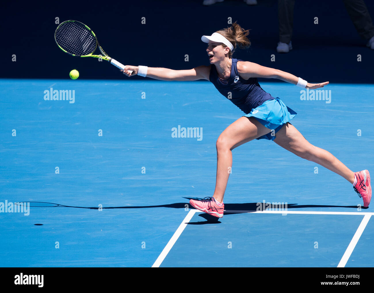 JOHANNA KONTA (GBR) in azione presso l'Australian Open Foto Stock