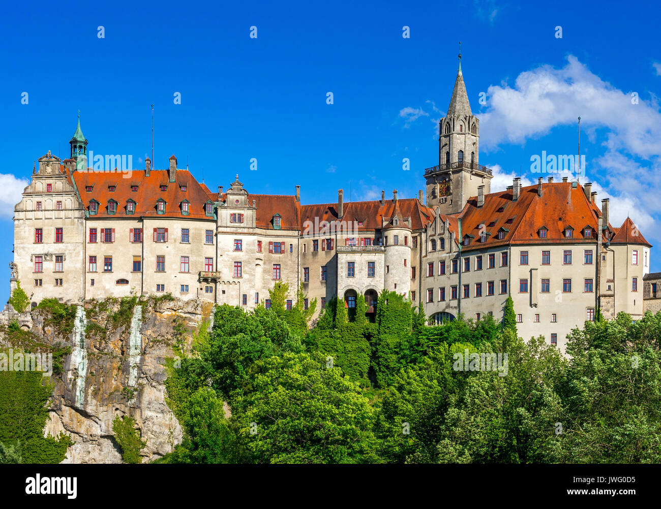 Schloss Sigmaringen, Hohenzollernschloss, Oberes Donautal, Schwäbische Alb, Deutschland, Europa Foto Stock