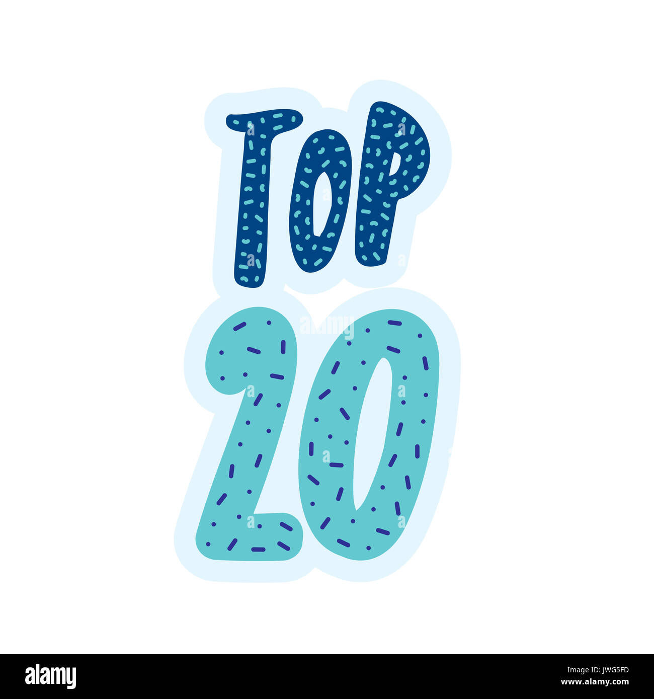 Top 20 banner. Lettering del vettore. Foto Stock