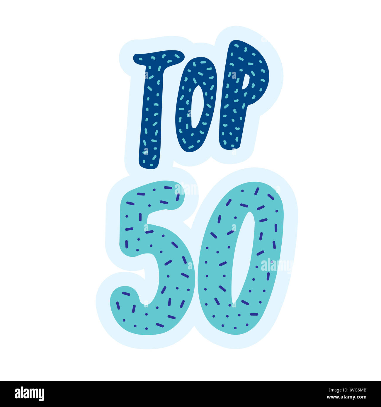 50 top banner. Lettering del vettore. Foto Stock