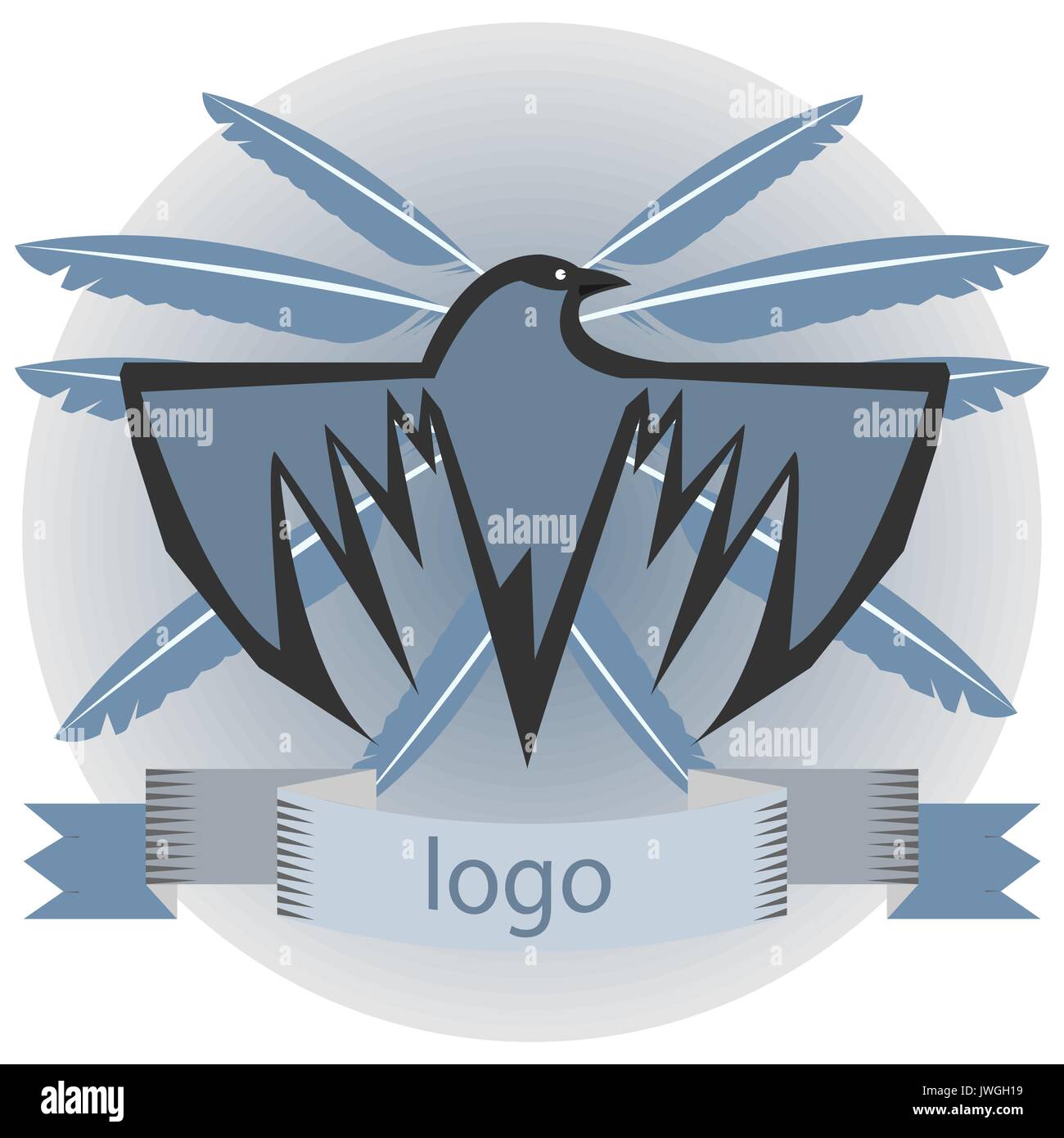 Logo Raven Illustrazione Vettoriale